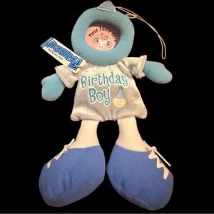 Birthday Boy Photo Frame Face Adorable Keepsake Hanging Plush Doll New